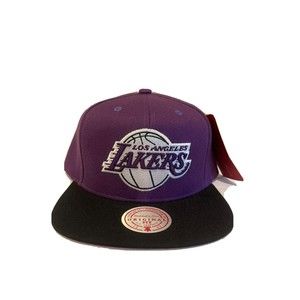 Los Angeles Lakers Mitchell & Ness Purple Snapback Hat Pink Paisley Bandana NWT